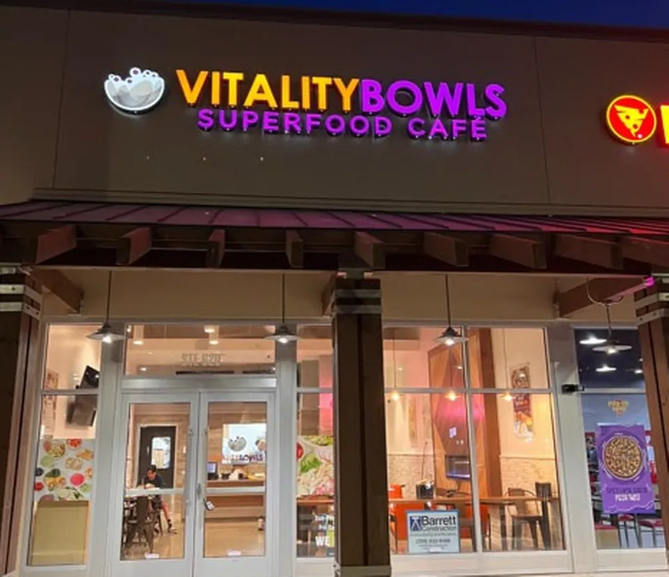 The cafe has been serving the Stanislaus County community at 3401 Oakdale Road since it first opened in April 2023. Courtesy of Vitality Bowls