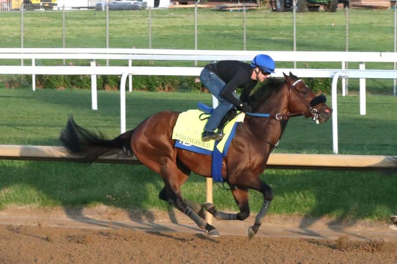 Stronghold puts in a final workout Sunday for his date in the 150th running of the Kentucky Derby. Photo courtesy of Churchill Downs