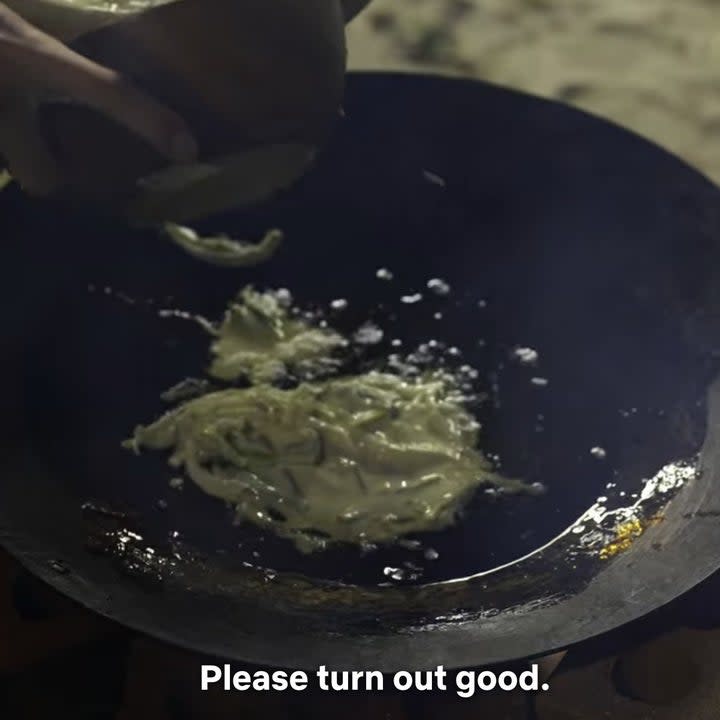 Pa-jeon batter is poured into a wok, Choi Jong-woo says 