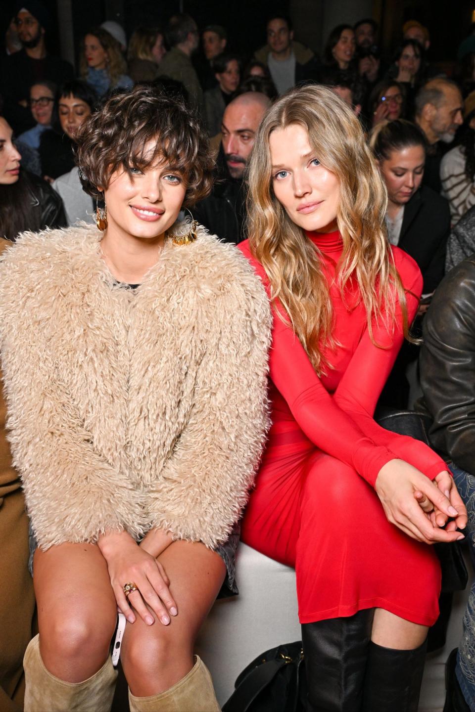 Taylor Hill and Toni Garrn at the Isabel Marant AW24 show (Corbis via Getty Images)