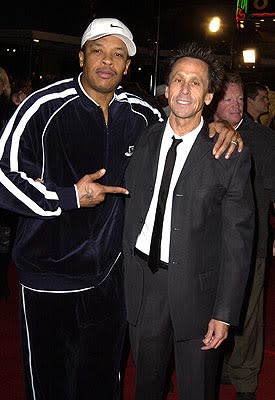 Dr. Dre and Brian Grazer at the LA premiere of Universal's 8 Mile