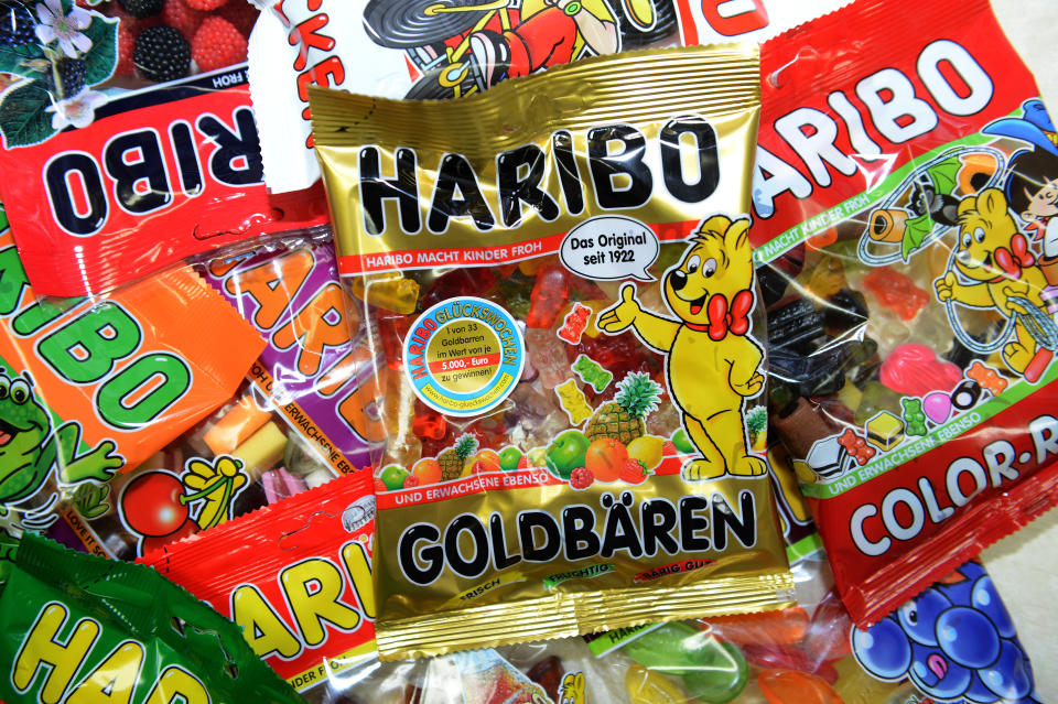 Mixed fruit gums are pictured after the production process at the HARIBO candy factory on January 24, 2013 in Bonn, western Germany. AFP PHOTO / PATRIK STOLLARZ        (Photo credit should read PATRIK STOLLARZ/AFP/Getty Images)