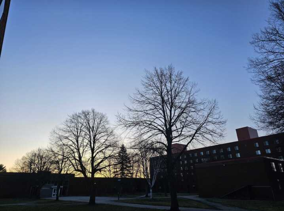 The sky over Postdam New York as eclipse day gets under way