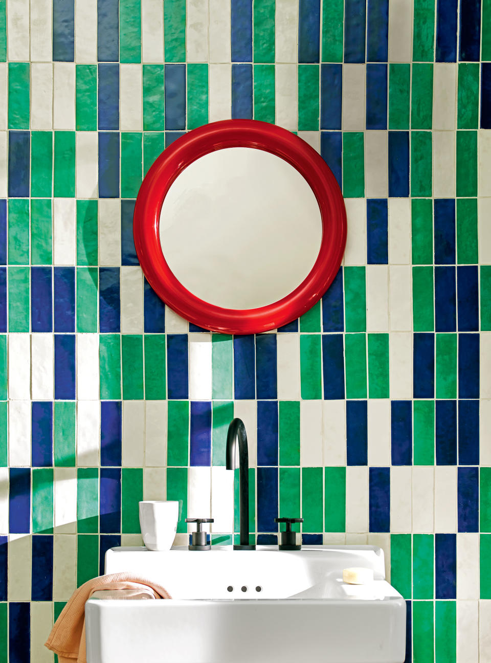 3. Be playful with tiles in a small space