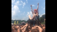 Warped Tour Fan Crowdsurfing in Wheelchair