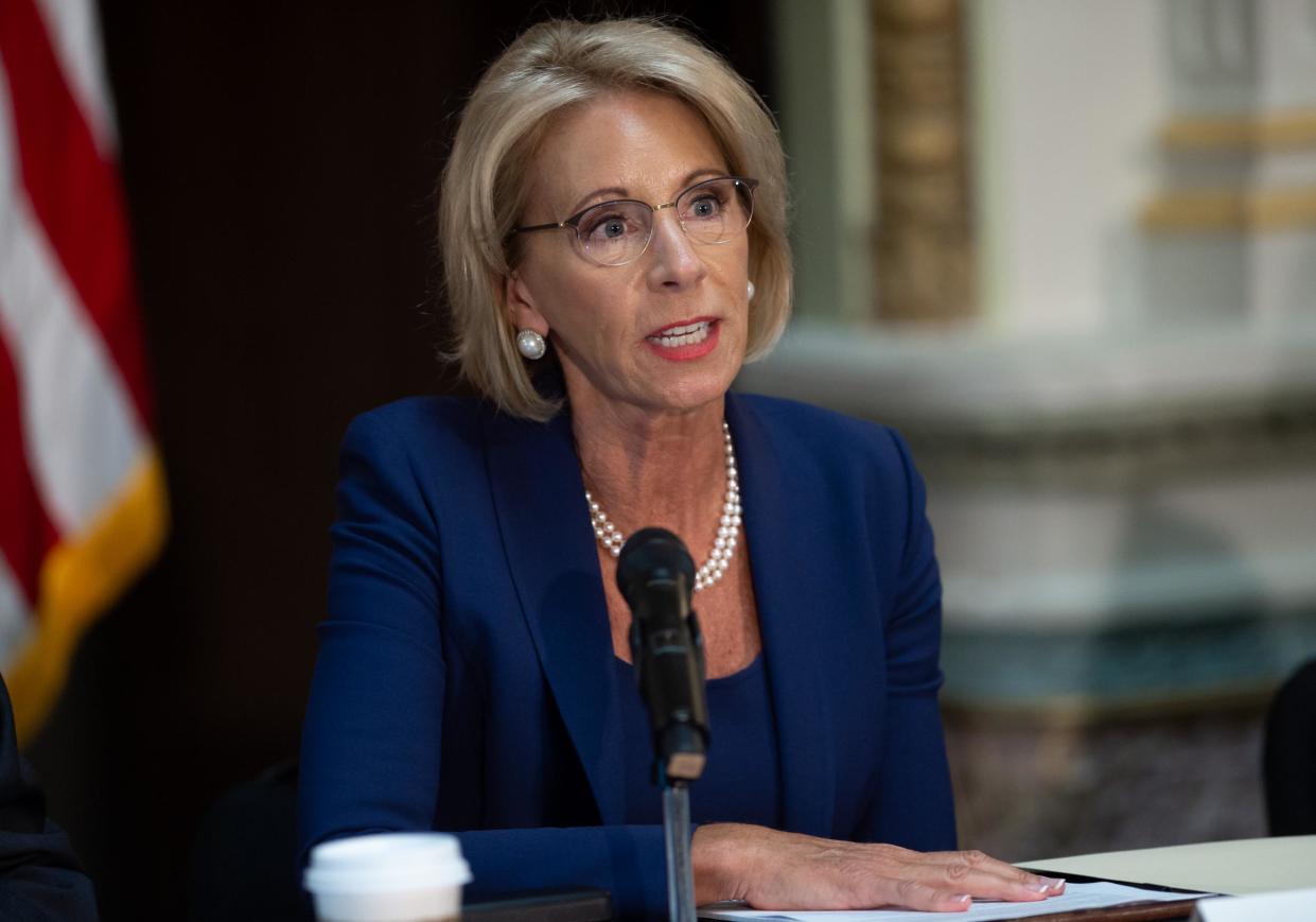 US Secretary of Education Betsy DeVos proposes new rules about campus sexual assault and harassment: SAUL LOEB/AFP/Getty Images