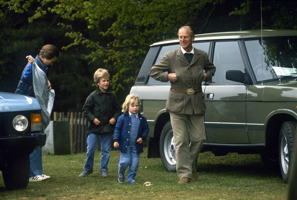 <p>It was a family affair at the Royal Windsor Horse Show in 1985, where Zara spent the day with her brother, mother, and grandfather.</p>