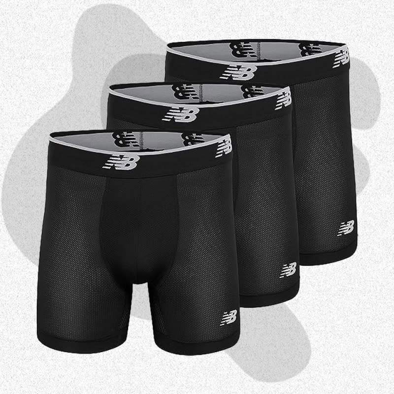 <p>Courtesy of Amazon</p><p>One pair of performance underwear for less than $20 is a bargain, let alone three pairs for that price. This New Balance three-pack is an excellent value buy. These boxer briefs are made from a stretchy polyester-spandex fabric, and mesh panels on the legs vent sweat vapor and heat to keep you cool during hardcore workouts. Flatlock seams reduce chafing and bulk, and a built-in pouch creates a supportive fit.</p><p>[$19; <a href="https://www.amazon.com/New-Balance-Boxer-3-Pack-Large/dp/B07K6VYPCY?&linkCode=ll1&tag=mj-bestathleticunderwear-mcharboneau-081823-update-20&linkId=60680787a470d635d6d49d067c60f703&language=en_US&ref_=as_li_ss_tl" rel="nofollow noopener" target="_blank" data-ylk="slk:amazon.com;elm:context_link;itc:0;sec:content-canvas" class="link ">amazon.com</a>]</p>