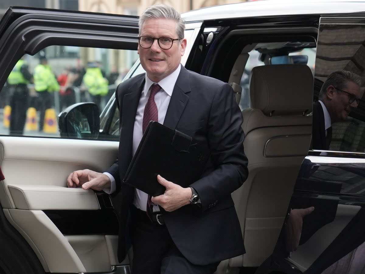 Labour leader Sir Keir Starmer arriving for a Sky News election event in Grimsby on Wednesday  (Getty Images)