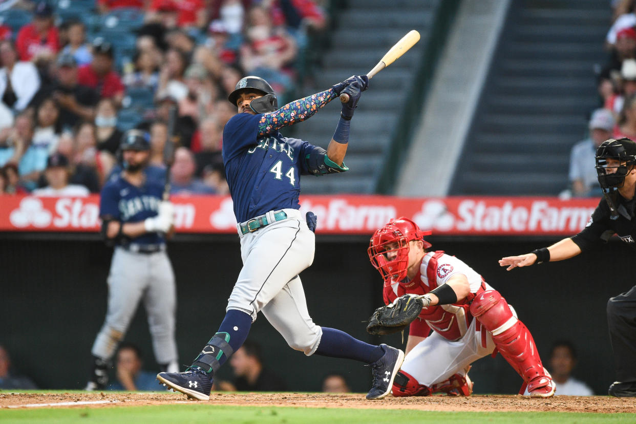 Seattle Mariners rookie Julio Rodriguez was a late-round pick in fantasy baseball drafts, but has performed like a top-tier player. (Photo by Brian Rothmuller/Icon Sportswire via Getty Images)