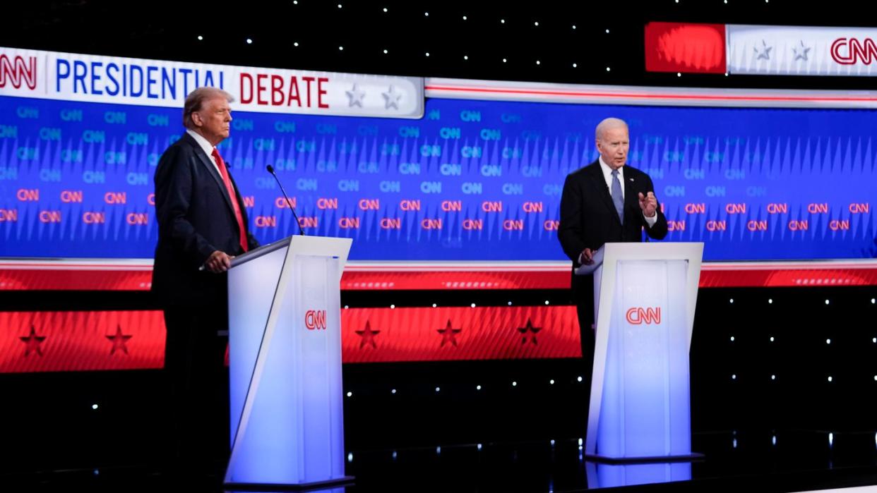 Trump vs. Biden - die beiden Präsidentschaftskandidaten traten in einem TV-Duell gegeneinander an. (Bild: dpa)