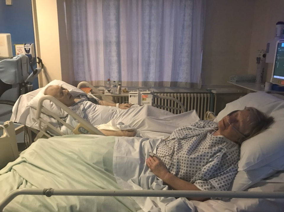 Mavis and Dennis Eccleston in hospital following their overdoses