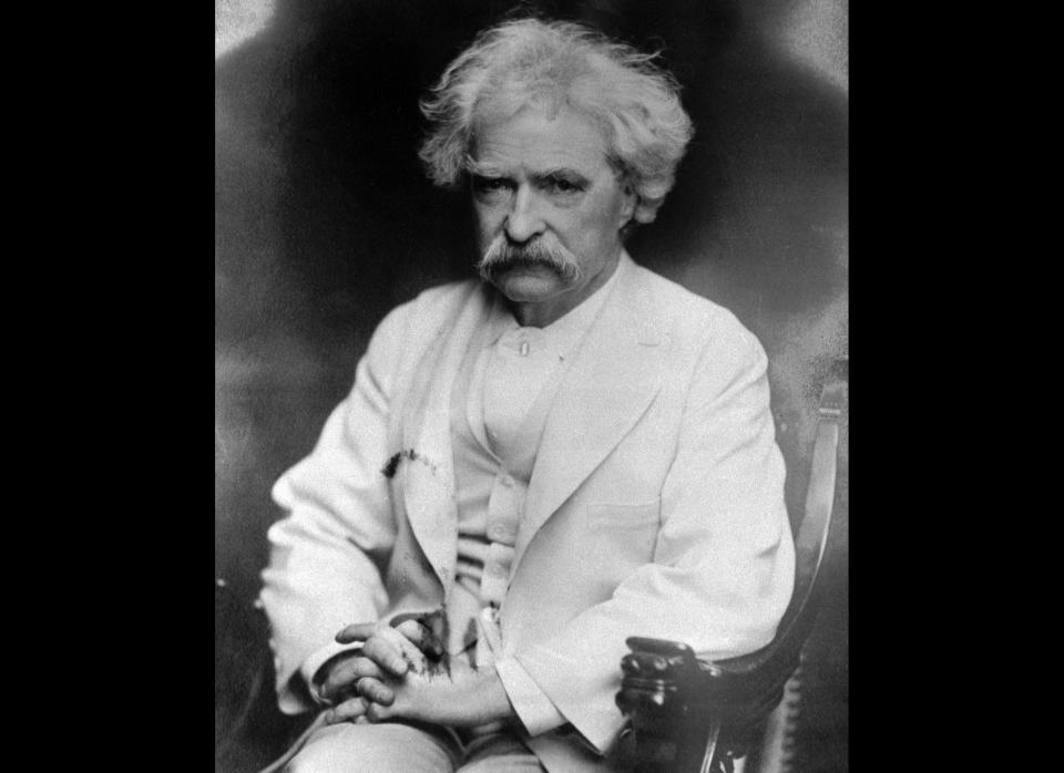Mark Twain's trademark white suit and mustache to die for makes him one of the most memorable fuzzy faces for lit fiends. The humorist and satirist's greatest work wasn't "Huckleberry Finn," it was grooming that gorgeous stache for the entire world to enjoy. Also, mind the eyebrows.