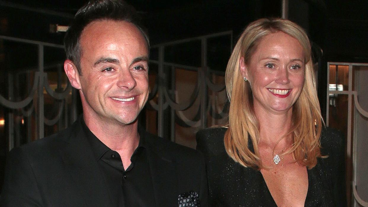 Ant McPartlin and Anne-Marie Corbett in matching black outfits