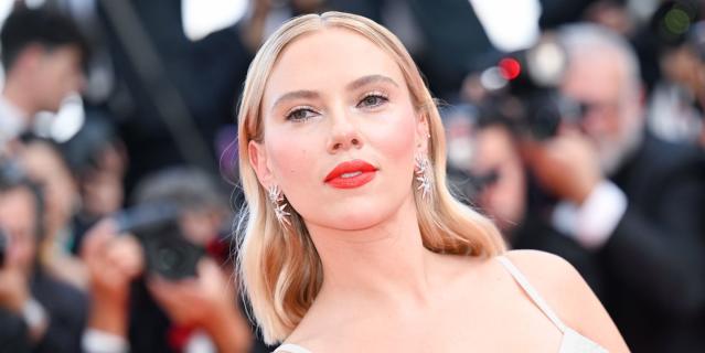 Scarlett Johansson puts an elegant twist on the exposed underwear trend