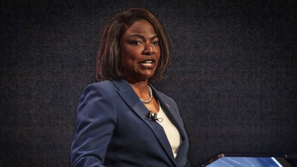 PHOTO: Rep. Val Demings participates in a televised debate with Sen. Marco Rubio at Duncan Theater on the campus of Palm Beach State College in Palm Beach County, Fla., Oct. 18, 2022. (Thomas Cordy/The Palm Beach Post via AP)