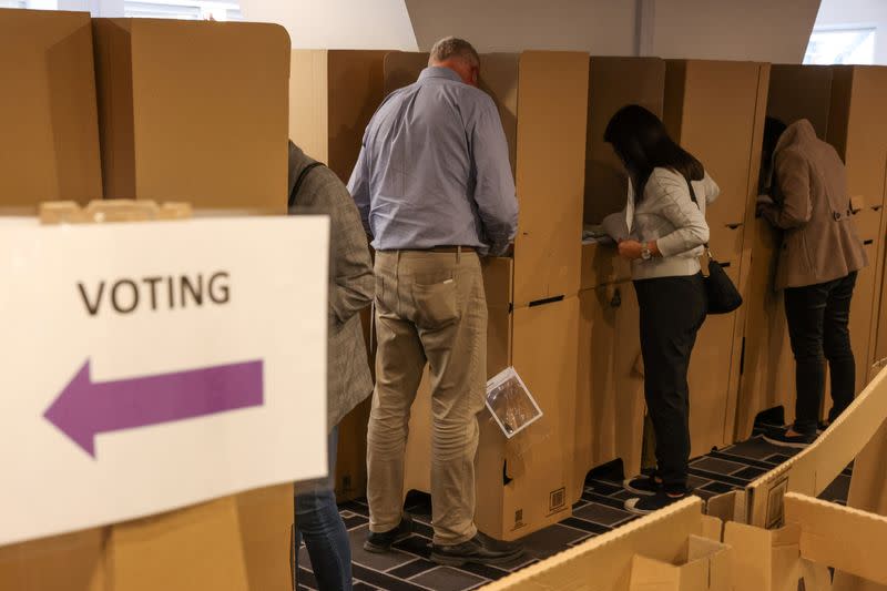 The scene at an AEC early voting centre ahead of the national election in Sydney