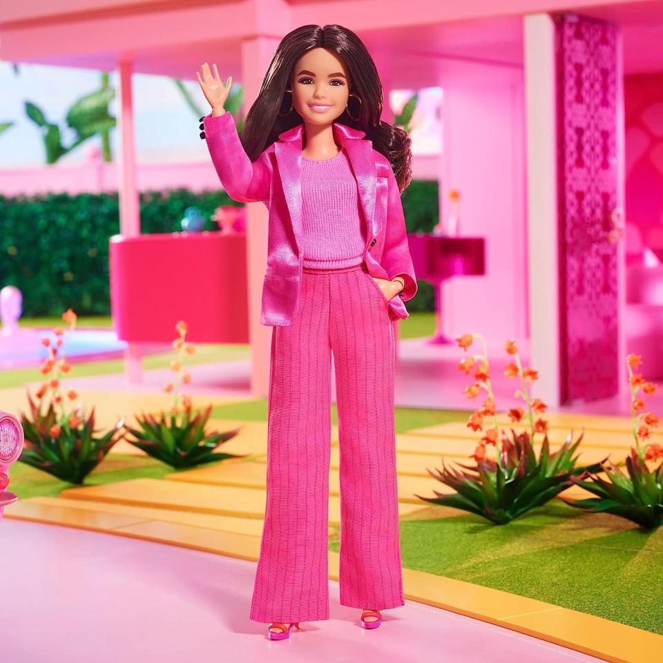 Barbie The Movie Gloria Three-Piece Pink Power Pantsuit Doll 