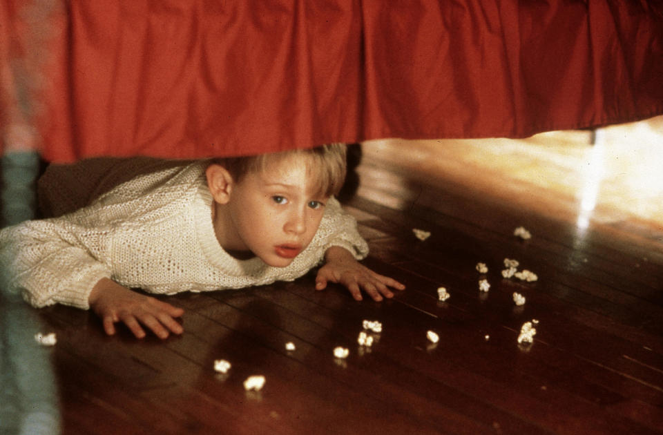 In the film, Kevin sets elaborate traps in order to catch the burglars attempting to break into his home.