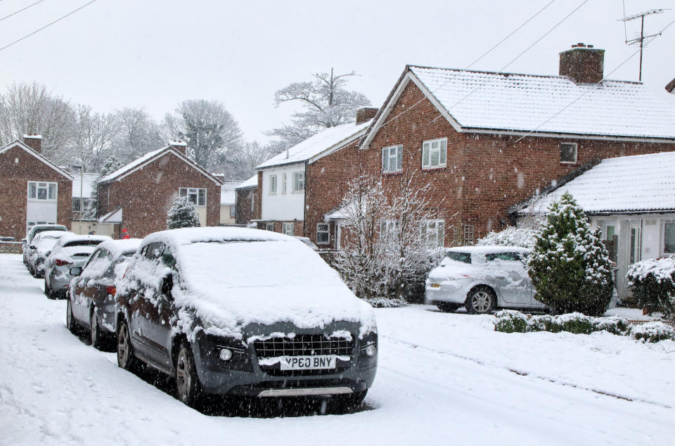 Snowfall in Bedford, UK. Photo: Keith Mayhew/SOPA Images/Sipa USA