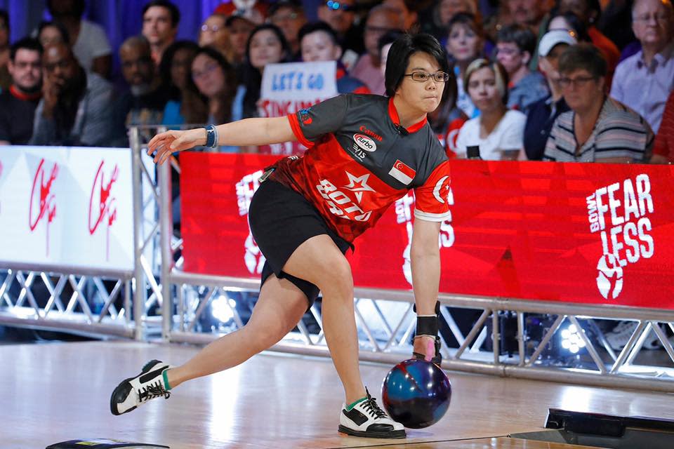Singapore bowler Cherie Tan in action in the step-ladder finals at the QubicaAMF PWBA Players Championship. (PHOTO: PWBA)