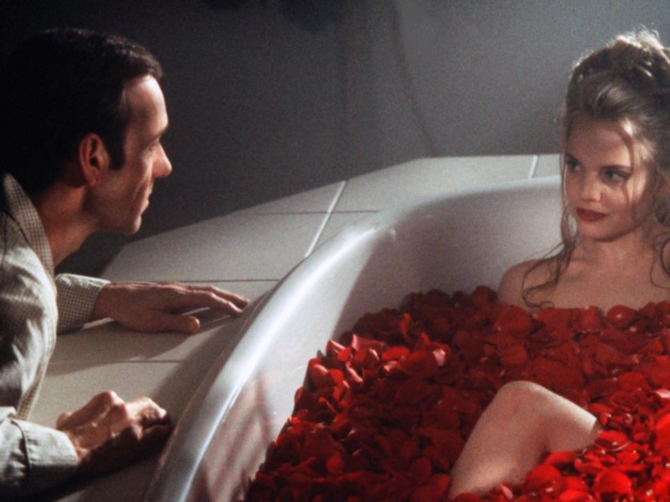 <p>Kevin Spacey and Mena Suvari in ‘American Beauty’</p>Rex Features