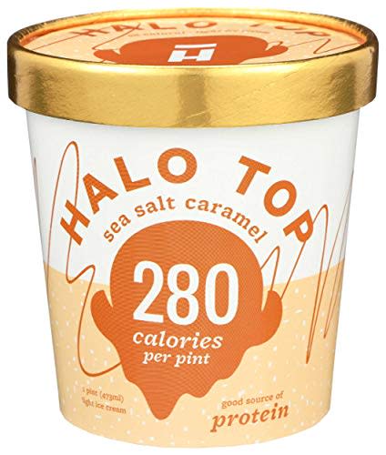 Halo Top Sea Salt Caramel Light Ice Cream, 16 Fluid Ounce -- 8 per case.