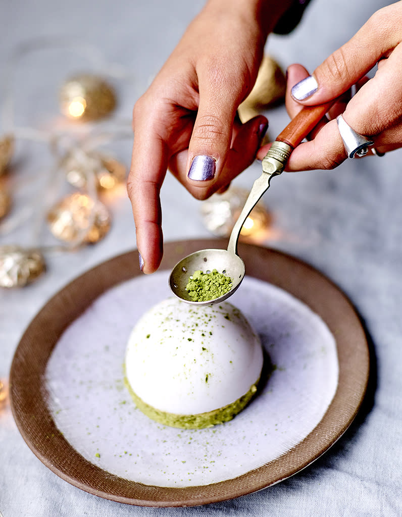 Financiers thé vert et dômes au yuzu