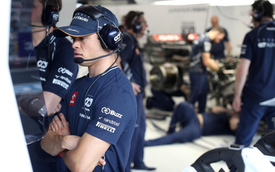 Nyck de Vries of Netherlands and Scuderia AlphaTauri looks on in the garage during final practice ahead of the F1 Grand Prix of Saudi Arabia at Jeddah Corniche Circuit on March 18, 2023 in Jeddah, Saudi Arabia - Peter Fox/Getty Images