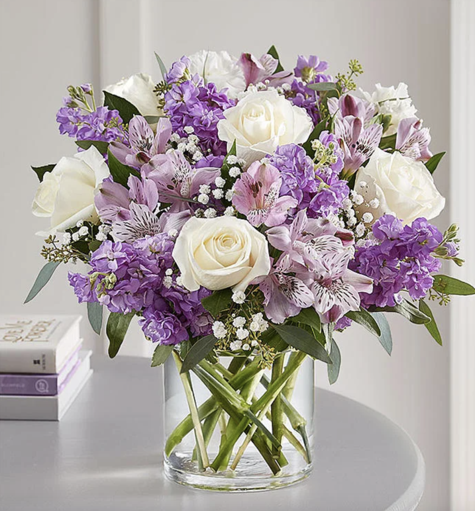 Lovely Lavender Medley in purple and white (Photo via 1-800-Flowers)