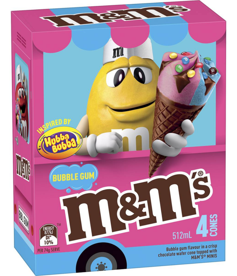 M&M bubblegum ice cream from Woolworths