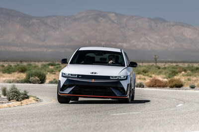 Hyundai IONIQ 5 N photographed driving in California City, Calif., on Sep. 13, 2023.