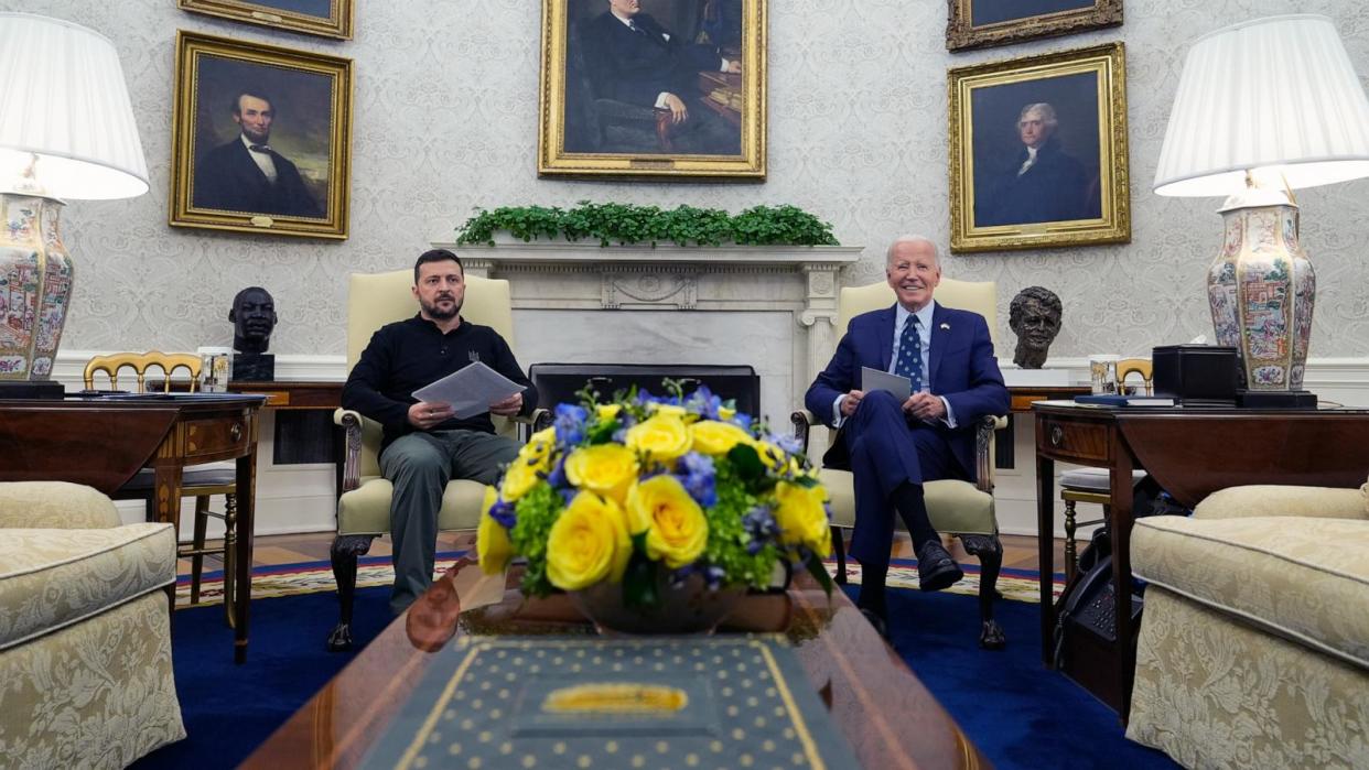 PHOTO: President Joe Biden meets with Ukraine's President Volodymyr Zelenskyy in the Oval Office of the White House, Sept. 26, 2024.  (Susan Walsh/AP)