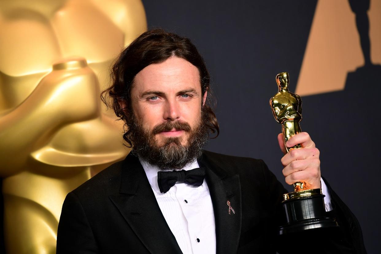 Casey Affleck with the award for Actor in a Leading Role for Manchester by the Sea at the 89th Academy Awards [Photo: PA]