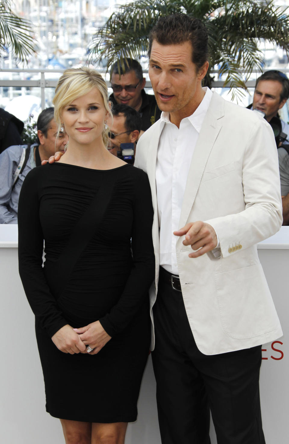 Actors Reese Witherspoon, left, and Matthew McConaughey pose during a photo call for Mud at the 65th international film festival, in Cannes, southern France, Saturday, May 26, 2012. (AP Photo/Joel Ryan)