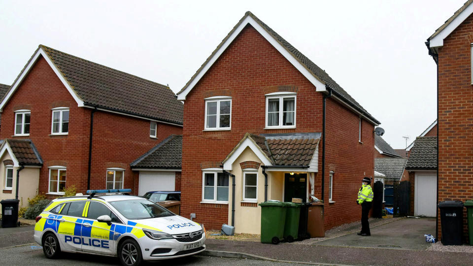 FILE PICTURE - Police at the scene in in Bulrush Avenue, Downham. A father and son killed a man in a “planned and vicious assault,” a court heard.  See SWNS story SWLSrodwell.  Wayne Peckham, 48, and Riley Peckham, 23, deny murdering Matthew Rodwell, 39, who was in a relationship with Peckham Snr’s former wife Kerry Peckam, who is also the mother of Peckham Jnr.  Both appeared at Norwich Crown Court, accused of murdering Mr Rodwell at a property in Bulrush Avenue, Downham. 