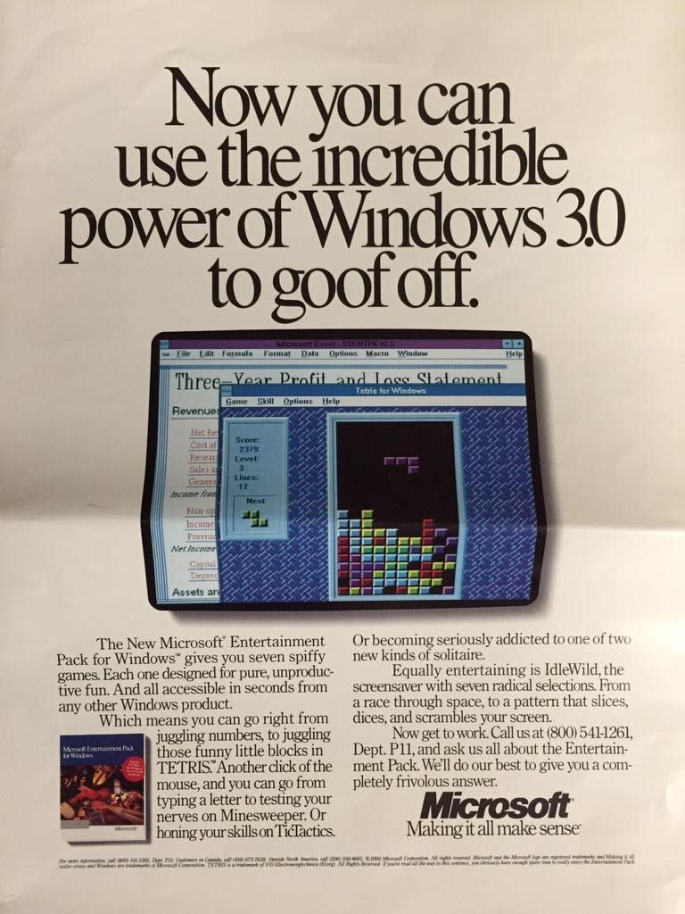 Microsoft Entertainment Pack ad