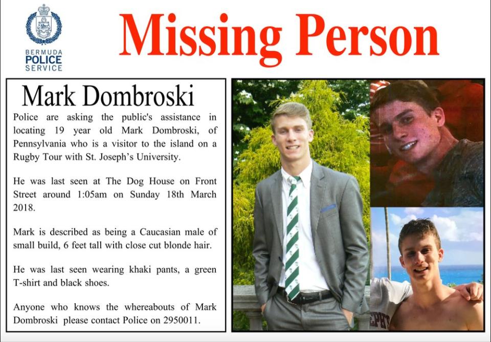 Missing Person Mark Dombroski Flyer