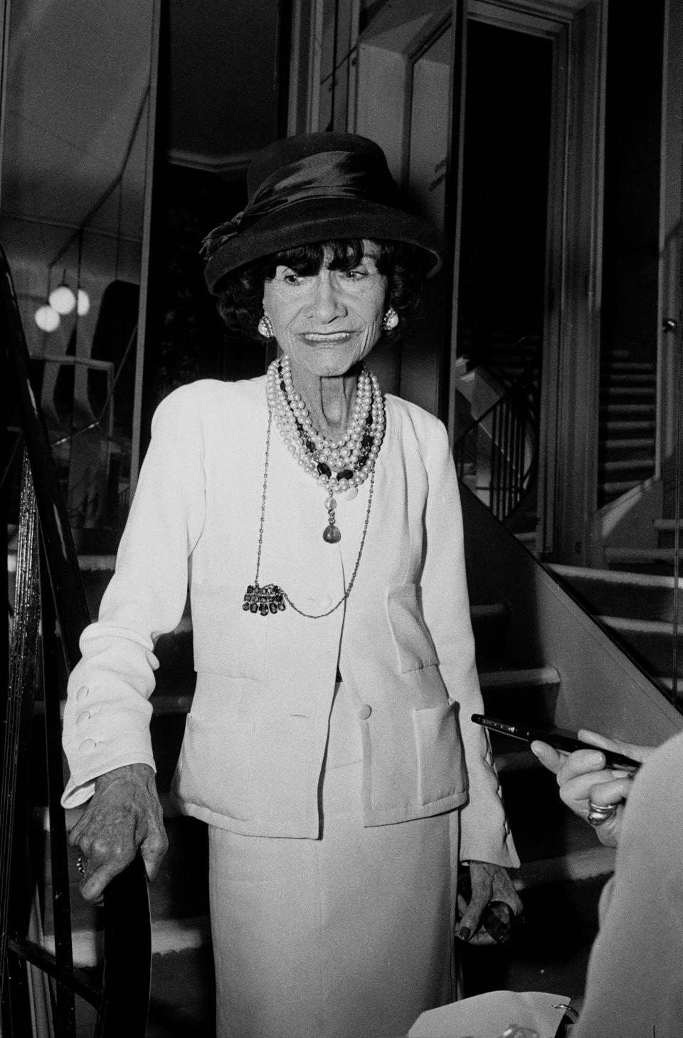 Coco Chanel photographed at her home in 1969.