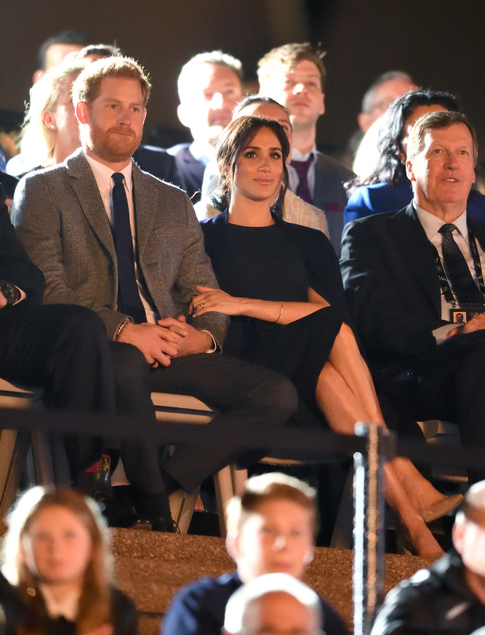 Meghan recycled a Stella McCartney cape dress for the Invictus Games opening ceremony [Photo: Getty]