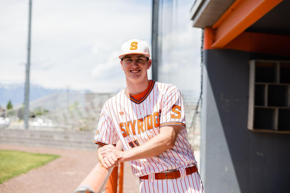 Skyridge’s Tyler Ball, named the Deseret News’ Mr. Baseball for 2023, poses for a portrait at Skyridge High School in Lehi on Sunday, June 11, 2023. | Ryan Sun, Deseret News