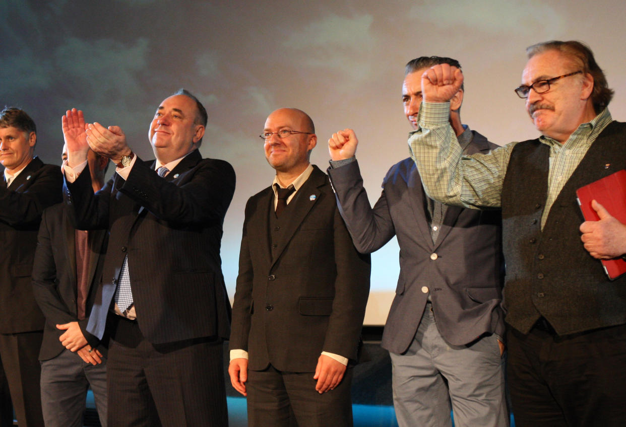 Brian Cox (far right) at the launch of the Yes Scotland campaign in 2012 (David Cheskin/PA)