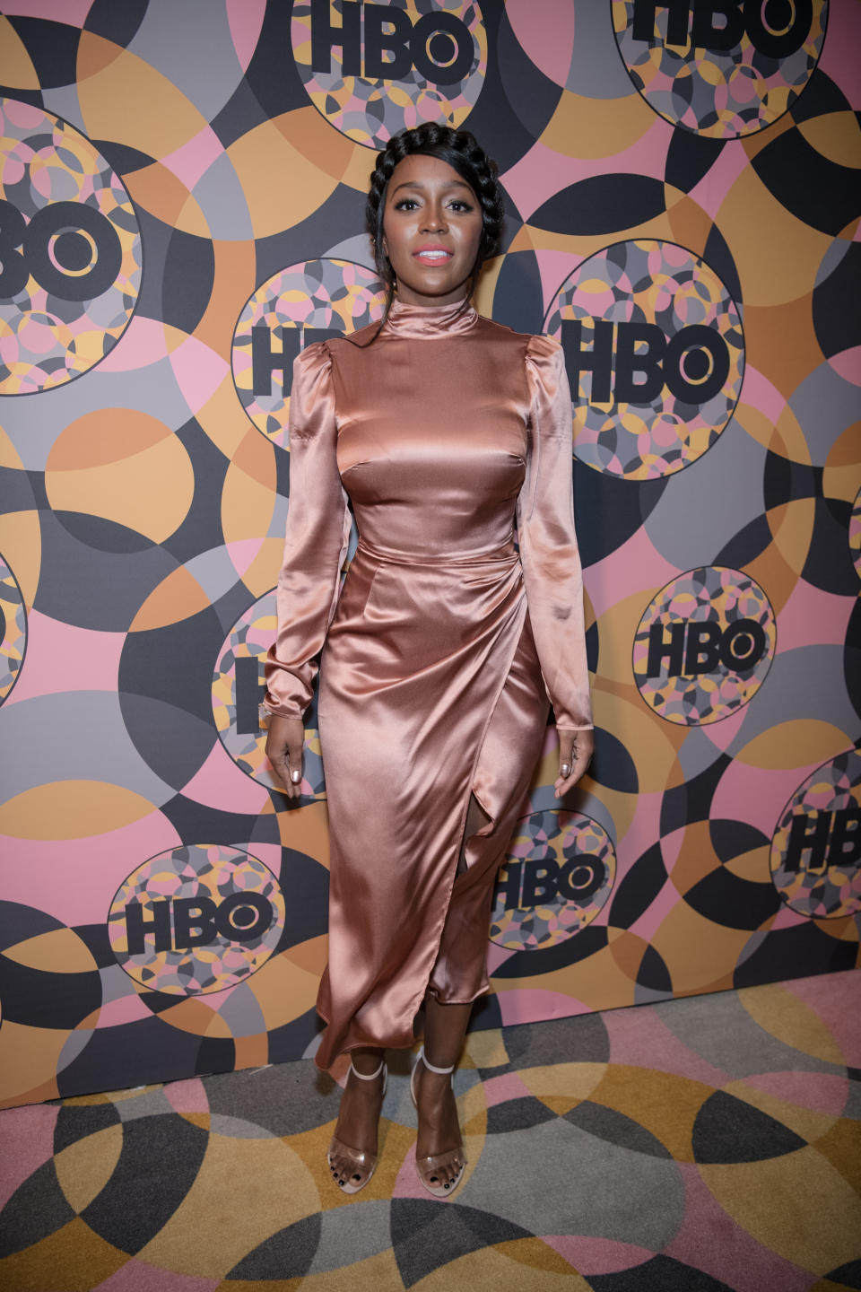 LOS ANGELES, CALIFORNIA - JANUARY 05: Aja Naomi King arrives at HBO's Official Golden Globes After Party at Circa 55 Restaurant on January 05, 2020 in Los Angeles, California. (Photo by Morgan Lieberman/WireImage)