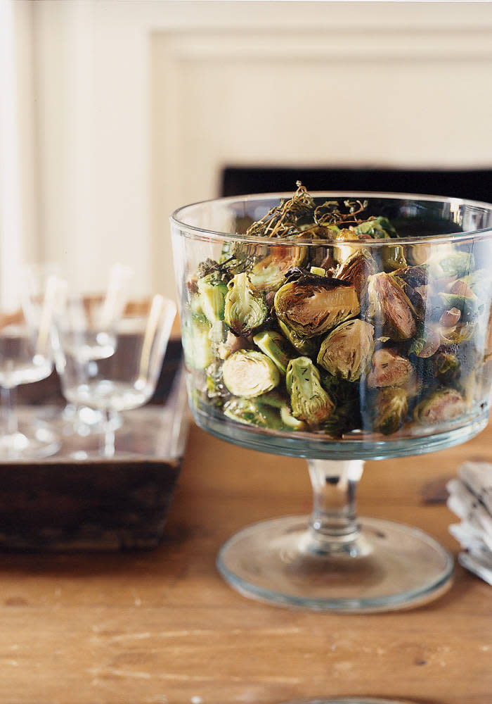 Roasted Brussels Sprouts and Chestnuts