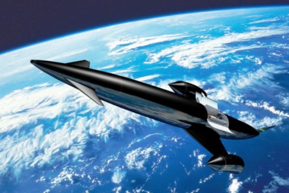 An artist&#39;s conception of Reaction Engines&#x002019; Skylon sub-orbital spacecraft (Reaction Engines)