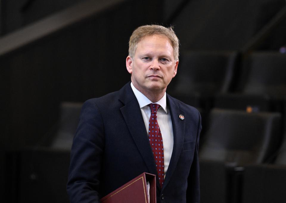 Britain's Defense Minister Grant Shapps attends the Nato - Ukraine Council Defence Ministers at the Nato headquarters in Brussels on February 15, 2024. (Photo by JOHN THYS / AFP) (Photo by JOHN THYS/AFP via Getty Images)