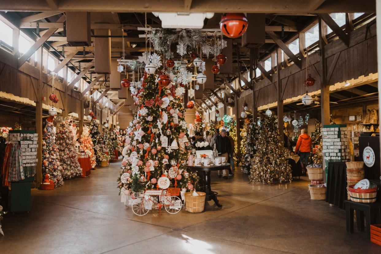 Learn more about Silver Dollar City, the premier theme park in Missouri that spreads holiday cheer. Pictured: a gift shop located in Silver Dollar City, Missouri