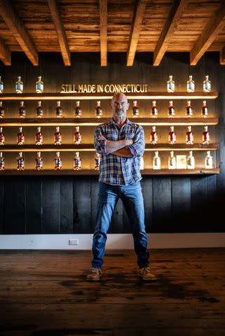 <p>Gage Zanghi</p> Christopher Meloni jokes in Mine Hill Distillery campaign