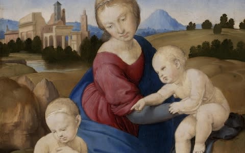 Raphael's Virgin and Child with John the Baptist, known as the Esterhazy Madonna - Credit: PA