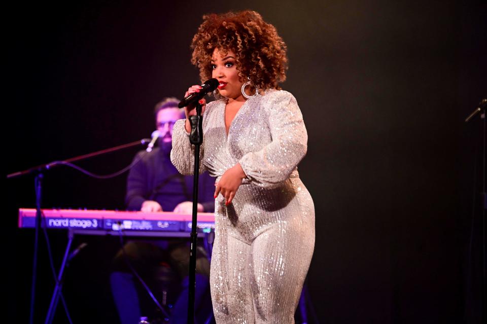Broadway and West End Star Marisha Wallace performing on the opening night of her UK tour at Ilkley Kings Hall on September 24, 2021 Featuring: Marisha Wallace Where: Yorkshire, United Kingdom When: 24 Sep 2021 Credit: Graham Finney/WENN